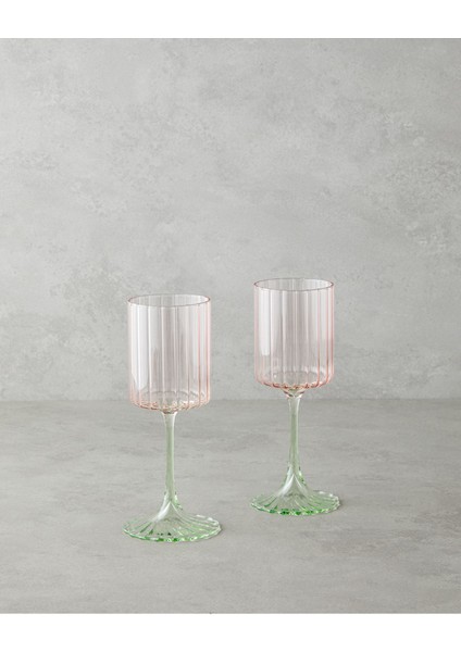 Pembe ve Yeşil 250 ml Parlak Kadeh, Şık ve Zarif Tasarım (Son Kullanma Tarihi: 4.08.2025)