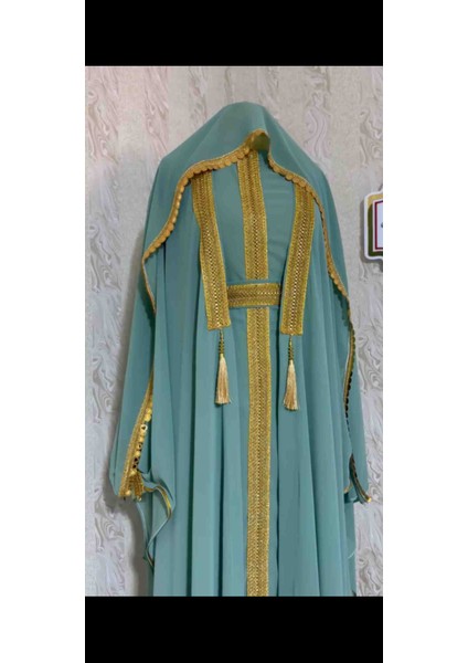 Yöresel Abaya Takımı Çağla Yeşili