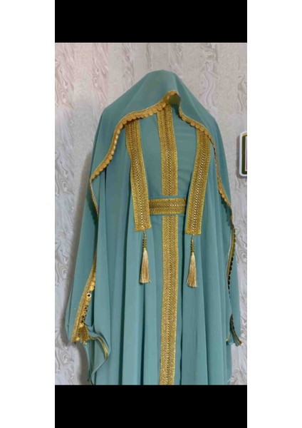 Yöresel Abaya Takımı Çağla Yeşili modelleri