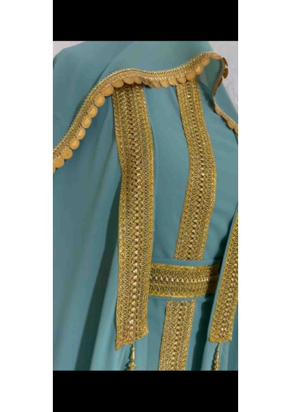 Yöresel Abaya Takımı Çağla Yeşili indirimleri