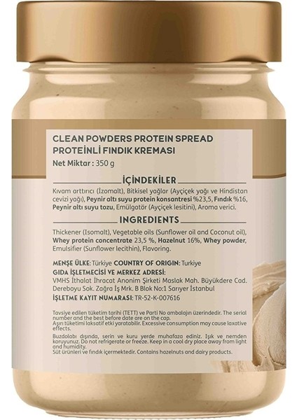 Proteinli Fındık Kreması (Protein Spread) 350 gr - (2 Adet)