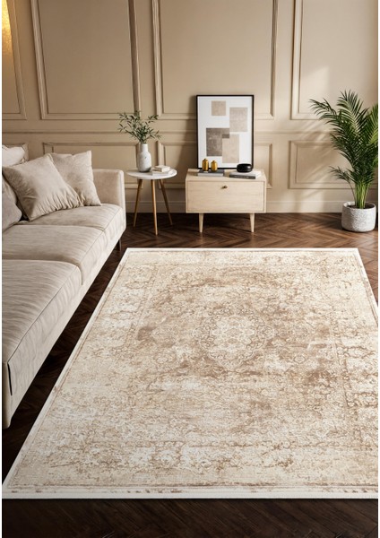 Vogue VG002K Kahve Klasik Göbekli Desen Modern Renk 100 Tarak Viskon Salon Halısı Ipek Serisi fiyatları