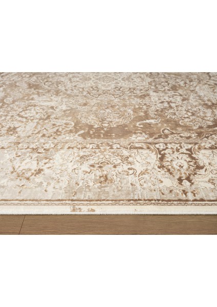 Vogue VG002K Kahve Klasik Göbekli Desen Modern Renk 100 Tarak Viskon Salon Halısı Ipek Serisi modelleri