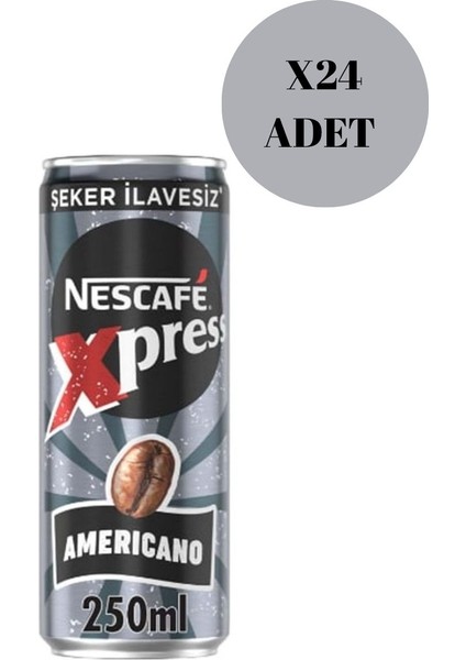 Nescafé Xpress Americano Şeker Ilavesiz Soğuk Kahve 250ML X24 indirimleri