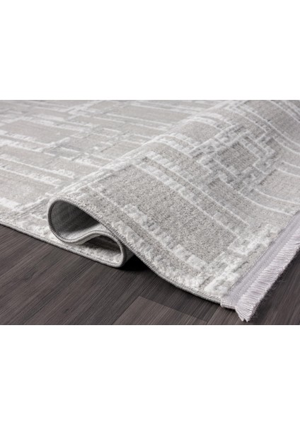 Sümer SM007A Gri Halı Geometrik Desen Dekoratif Modern Tozuyok Antialerjik Salon Yatak Odası Koridor fırsatları