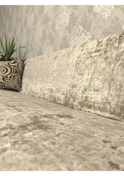 Bej Kadife Lastikli 3kişilik Koltuk Örtüsü, Şık ve Rahat Koruma fiyatları