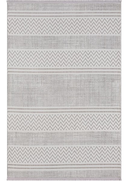 Sümer SM009A Gri Beyaz Detaylı Halı Iskandinav Desen Dekoratif Modern Tozuyok Antialerjik