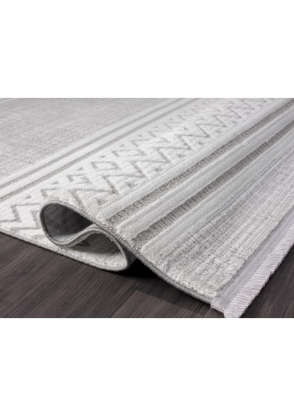 Sümer SM009A Gri Beyaz Detaylı Halı Iskandinav Desen Dekoratif Modern Tozuyok Antialerjik fırsatları