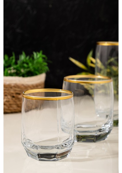 Yaldızlı 18 Parça Cam Su Bardağı Seti, 215-385 Cc, Şık ve Zarif Tasarım fiyatları