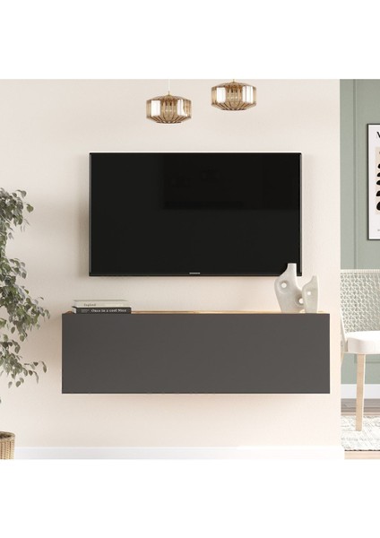 Aven Tv Ünitesi Tv Sehpası Kapaklı 100CM Çam-Antrasit AVE12-AA fiyatları