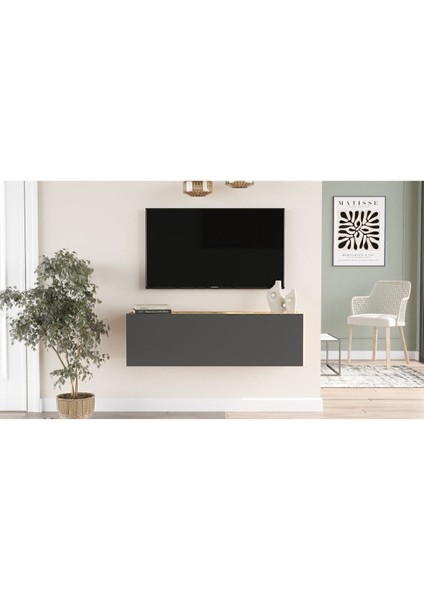 Aven Tv Ünitesi Tv Sehpası Kapaklı 100CM Çam-Antrasit AVE12-AA modelleri