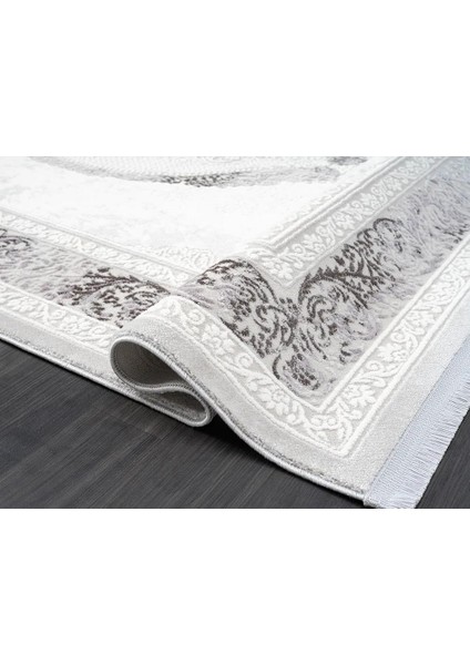 Dark DK011G Gri Halı Antrasit Detay Kenar Çerçeveli Göbekli Akrilik Tozuaz Modern Salon Halısı fırsatları