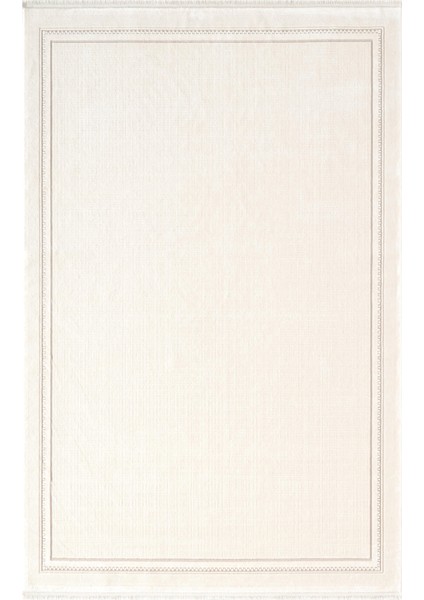 Fresco FC002W Beyaz Çerçeveli Halı Modern Desen 100 Tarak Viskon Parlak Yumuşak Ipek Serisi