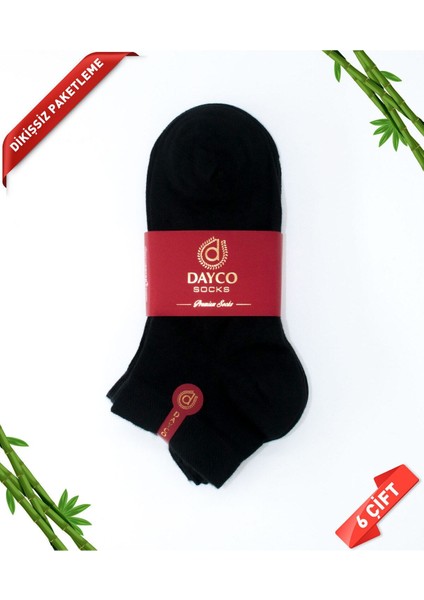 Bambu Erkek Dikişsiz Premium Patik Siyah Çorap 6'lı Set 47-50 fiyatları