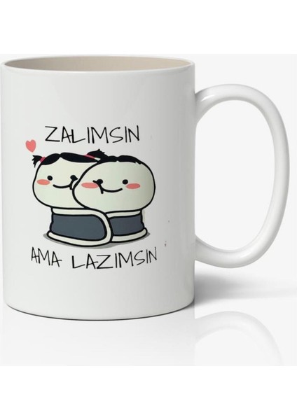 Yazılı Baskılı Beyaz Kupa Bardak, Günlük Kullanım, Şık ve Dayanıklı Tasarım