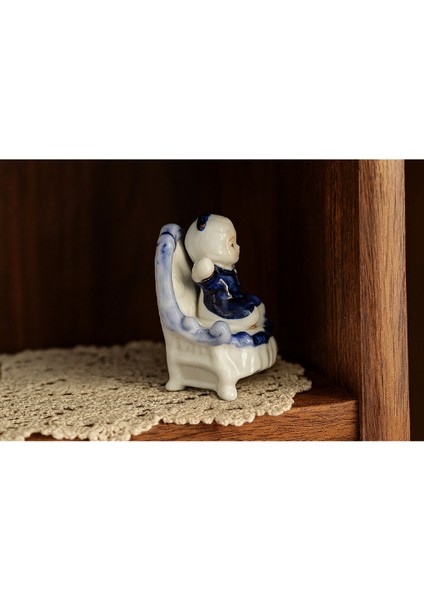 Hollanda Blue Blanc Tekniğiyle Porselen El Boyama Kız Çocuğu Biblo modelleri