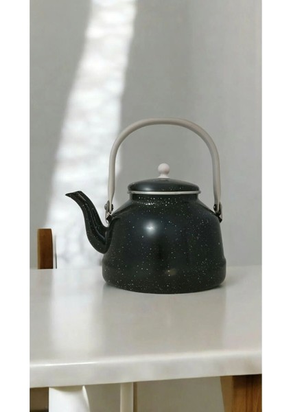 Siyah Emaye Çaydanlık 3.5 Litre Dekoratif ve Kullanışlı Dalmaçyalı Model modelleri