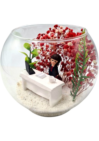 Teraryum Akvaryum Cam Fanus İş Tebriği Yeni İşinde Başarılar Arkadaşa Hediye Sevgiliye Hediye Esmer Bayan fırsatları