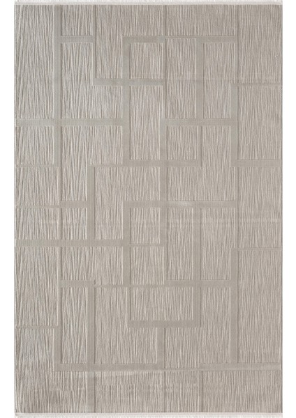 Sümer SM015G Gri Rengi Halı Çizgi Desenli Dekoratif Modern Antialerjik Salon Mutfak Halısı