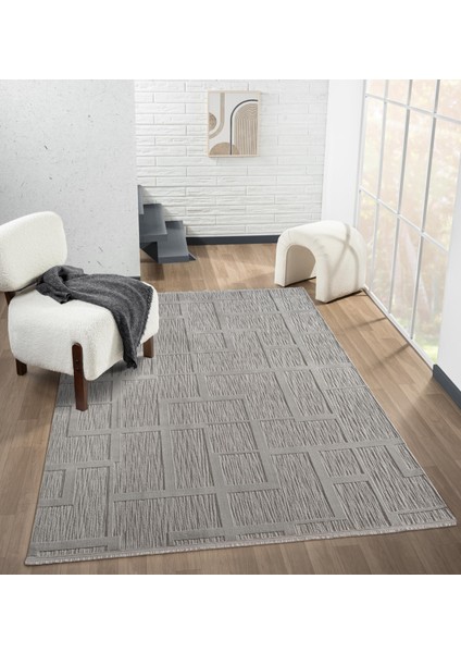 Sümer SM015G Gri Rengi Halı Çizgi Desenli Dekoratif Modern Antialerjik Salon Mutfak Halısı fiyatları