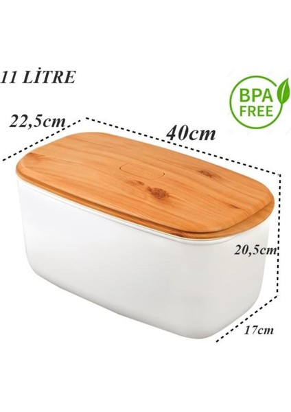 Bambu Desenli Ekmeklik, 11 Litre, Şık ve Kullanışlı, Beyaz Renk fırsatları
