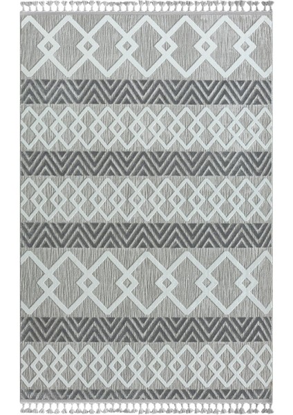 Sümer SM003A Gri Halı Iskandinav Desen Dekoratif Modern Tozuyok Antialerjik Salon Halısı Koridor