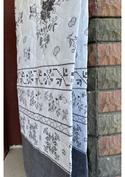 Çift Kişilik Çok Amaçlı Yazlık Desenli Pike Yatak Örtüsü 195X220CM Gri fiyatları