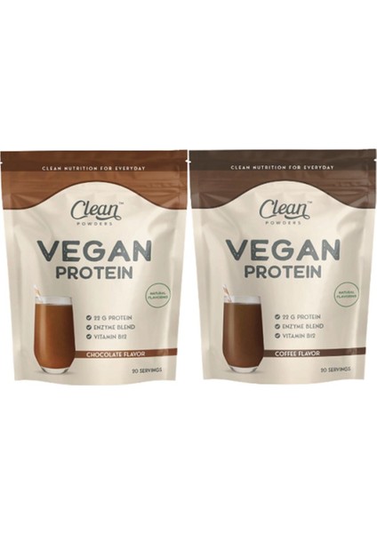 Vegan Protein 600 gr - Kahve - Çikolata 2'li Set