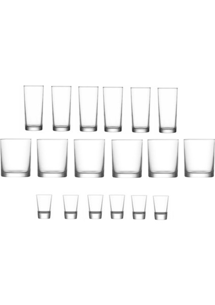 18 Parça Beyaz Şarap ve Viski Shot Bardağı Takımı Seti