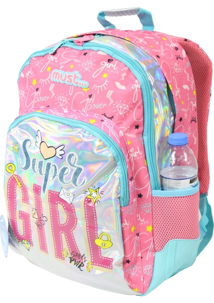 584965 Super Girl Ilkokul Sırt Çantası-Pembe