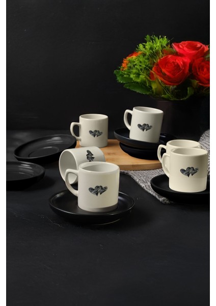 Şık 12 Parça Kahve Takımı, 6 Kişilik, Beyaz, Modern ve Zarif Tasarım fiyatları