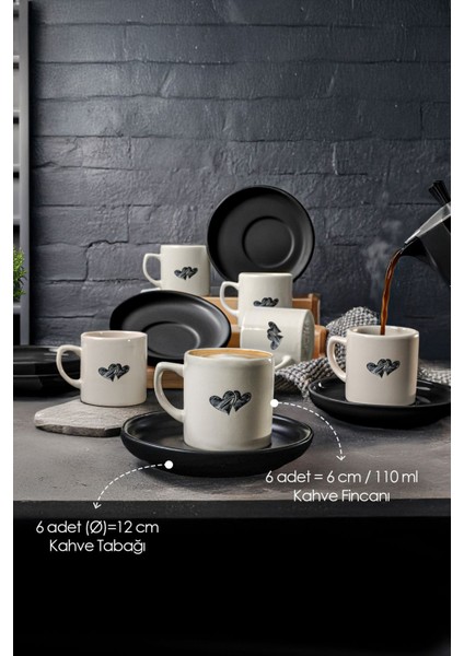 Şık 12 Parça Kahve Takımı, 6 Kişilik, Beyaz, Modern ve Zarif Tasarım modelleri