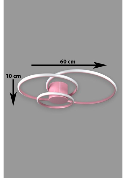 Modern Pembe Renkli Ledli 3 Lü Avize, Salon ve Çocuk Odası Için Şık Aydınlatma fiyatları