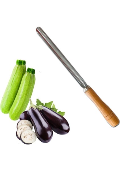 Uzun Ahşap Saplı Dolma Kabak ve Patlıcan Oyacak, 15X25 Cm, Pratik ve Şık Tasarım fiyatları