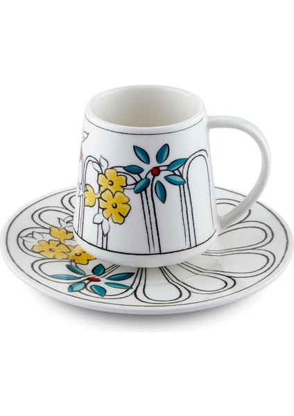 Renkli Türk Kahvesi Fincanı, Tek Kişilik, 100CC, Şık ve Zarif Tasarım