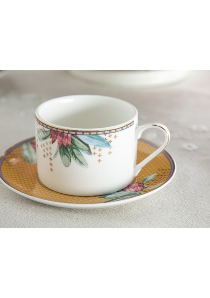 2'li Protea Bone China Çay Fincanı Takımı, 220 Ml, Hardal ve Sarı Renkli. fiyatları