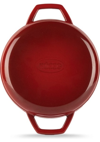 Kırmızı 22CM Çift Kulplu Döküm Sahan Tava, Dayanıklı ve Şık Mutfak Gereci fırsatları