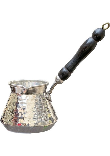 Şık Gümüş Kaplama Tombik Cezve, Kaliteli ve Dayanıklı Tasarım