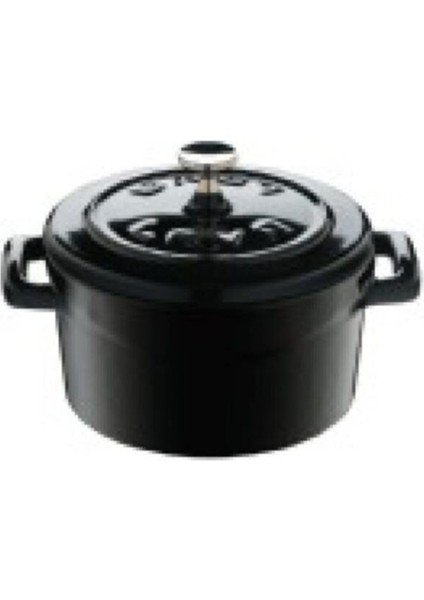 Mini Döküm Demir Tencere, 10 Cm, Yuvarlak, Siyah, Dayanıklı ve Şık Tarz