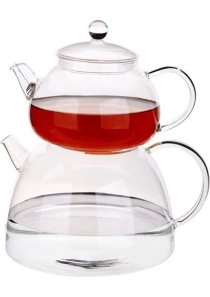 Şeffaf Borosilikat Cam Çaydanlık Seti, Şık ve Dayanıklı Tasarım