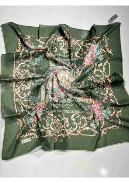 Siyane Naturel Desenli Eşarp - 2