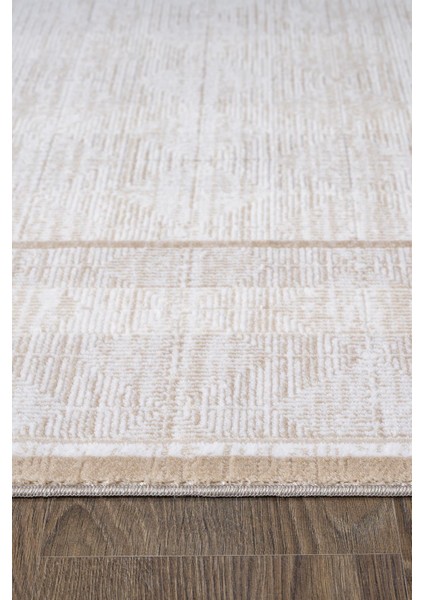 Merit MR011A Krem Halı Vizon Bej Rengi Geometrik Detaylı Ince Yumuşak Akrilik Modern Salon Halısı fırsatları