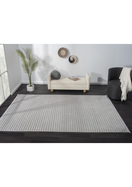 Sümer SM008G Gri Antrasit Çizgi Desen Halı Dekoratif Modern Tozuyok Antialerjik Salon Halısı Koridor fiyatları