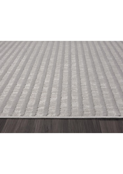 Sümer SM008G Gri Antrasit Çizgi Desen Halı Dekoratif Modern Tozuyok Antialerjik Salon Halısı Koridor indirimleri