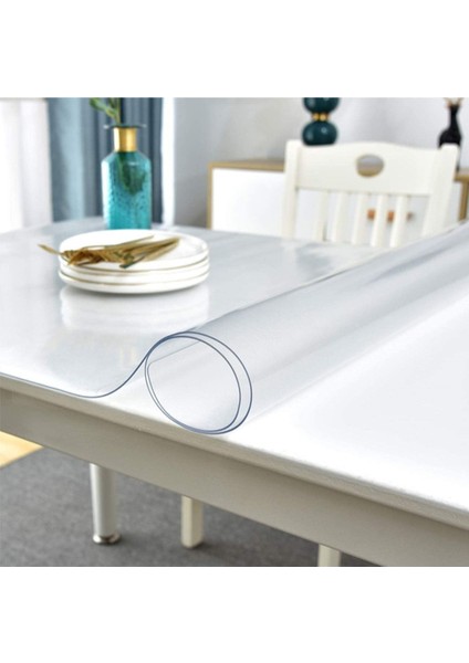 Şeffaf 1,7mm 80X140 cm Kalın Pvc Kaymaz Masa Örtüsü