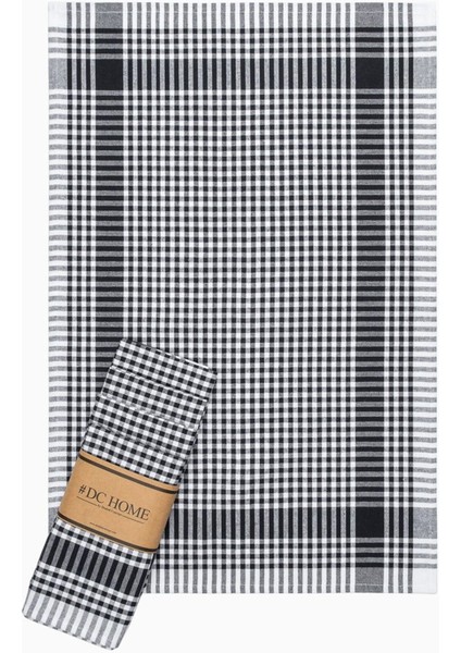 Kareli 5'li Kurulama Bezi Siyah, Çok Amaçlı ve Dayanıklı Temizlik Seti