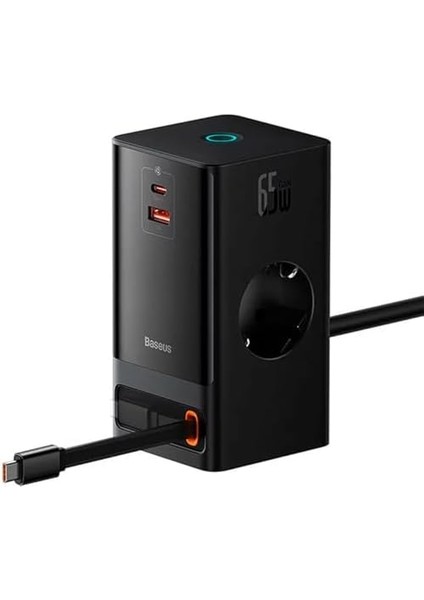 Powercombo Dijital Priz 2AC+1U+1C+GERI Çekilebilir-C 65W 1.5m Güç Kablosu ile Ab Siyah fiyatları