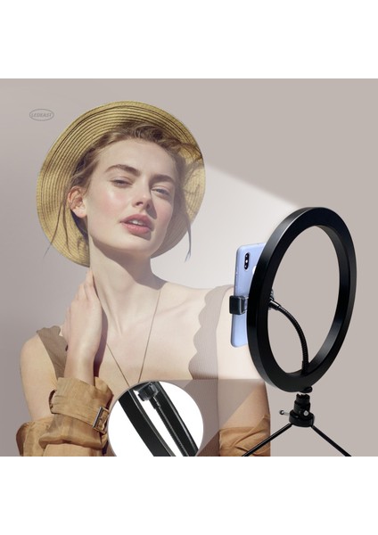 Masa Üstü 26 cm Sosyal Medya Canlı Yayın Işığı 3 Renk Ayarlanabilir Işık Şiddeti Telefon Tutucu Işık modelleri