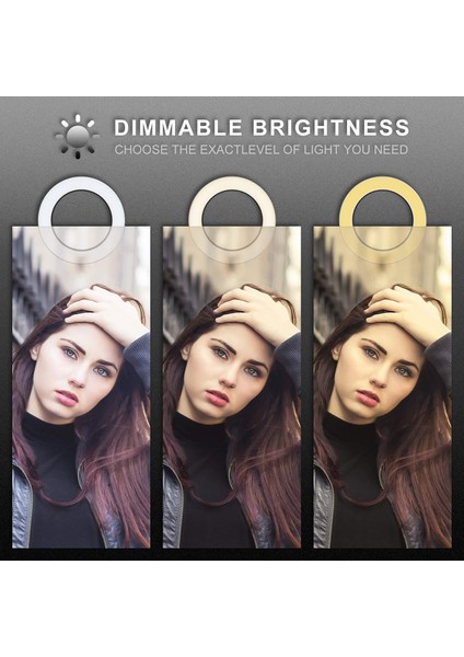 Masa Üstü 26 cm Sosyal Medya Canlı Yayın Işığı 3 Renk Ayarlanabilir Işık Şiddeti Telefon Tutucu Işık fırsatları