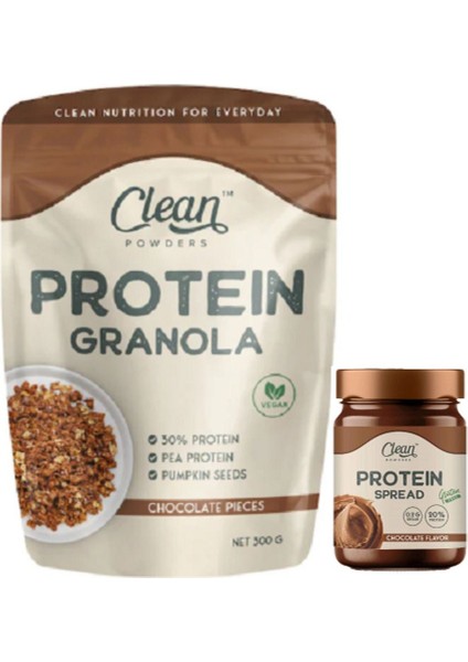 Protein Granola 300 gr Çikolata Parçalı - Proteinli Çikolatalı Fındık Kreması (Protein Spread) 350 gr